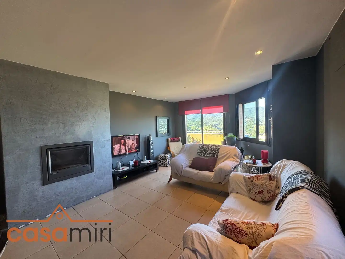 Sala de estar de Casa o chalet en venta en Sant Cebrià de Vallalta con Aire acondicionado, Calefacción y Jardín privado