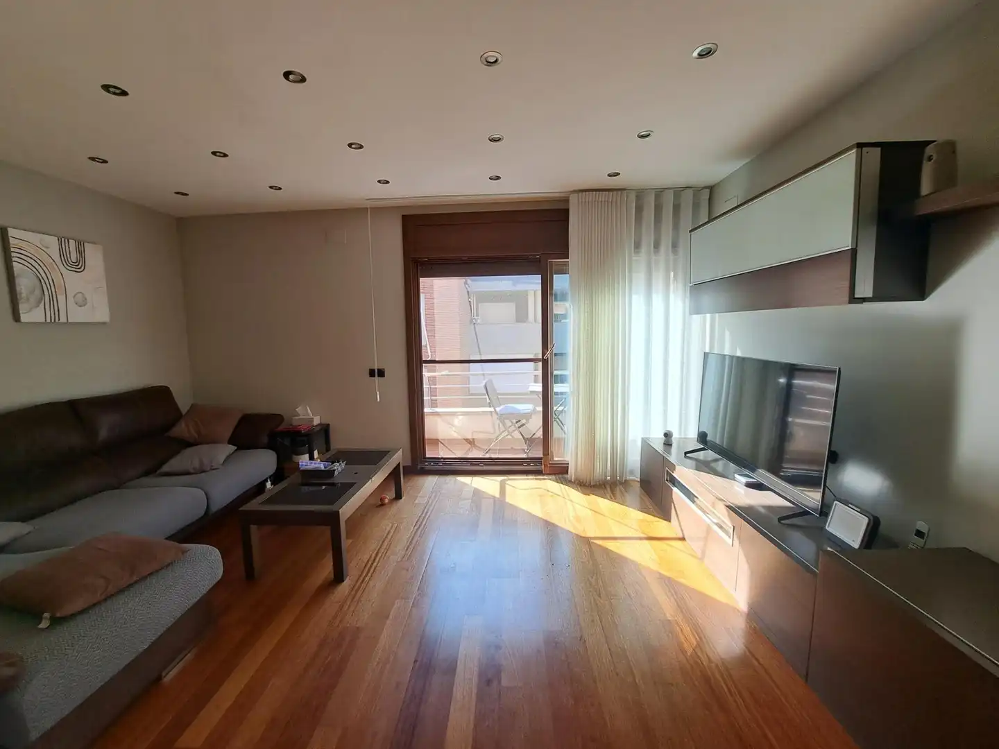 Sala d'estar de Casa adosada en venda en Mollerussa amb Calefacció, Parquet i Terrassa