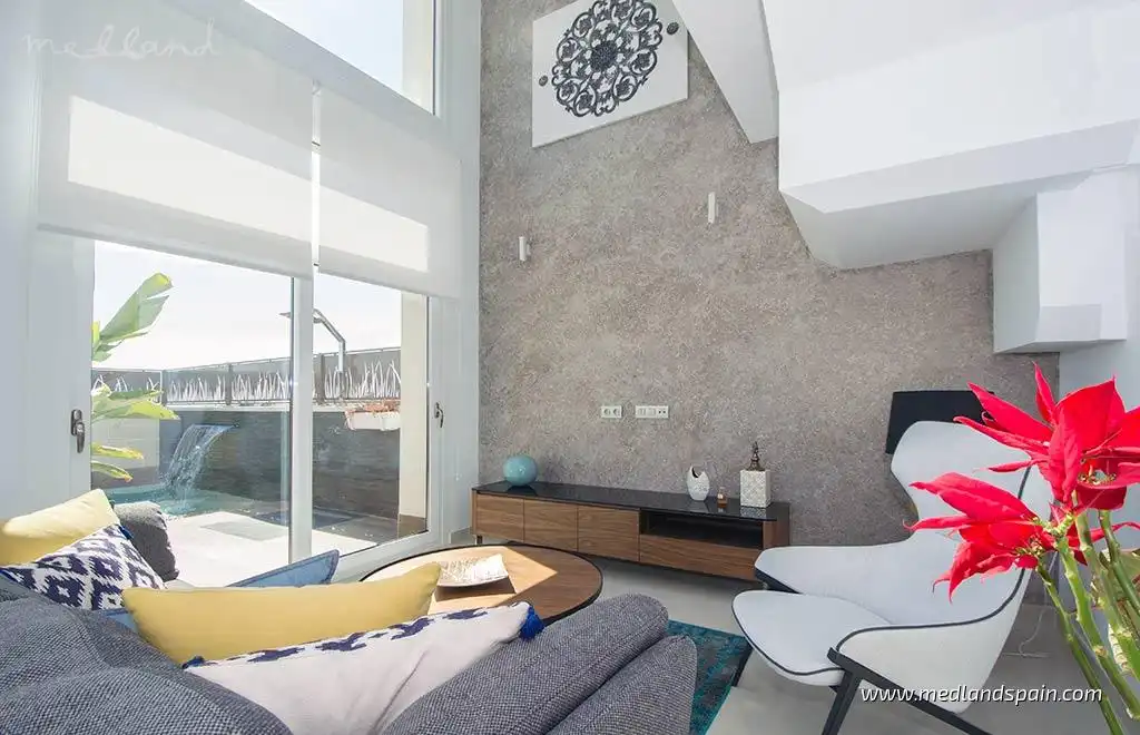 Sala d'estar de Casa o xalet en venda en Rojales amb Jardí privat, Terrassa i Piscina