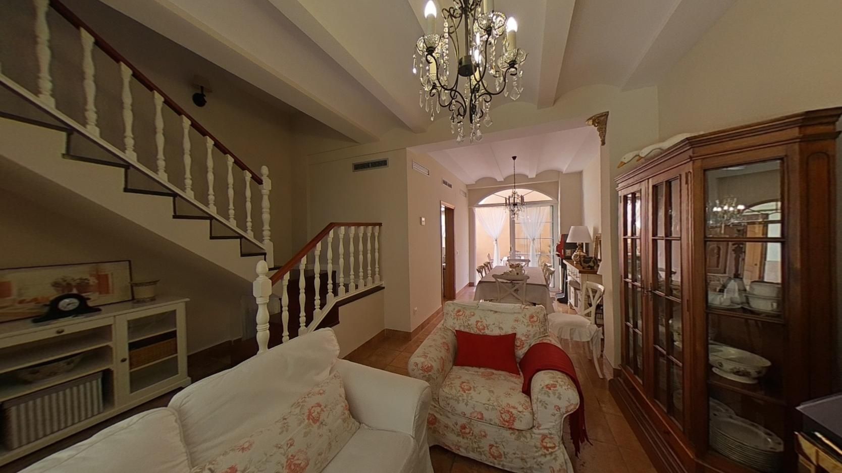 Living room of Single-family semi-detached for sale in Petrés  with Air Conditioner, Parquet flooring and Terrace