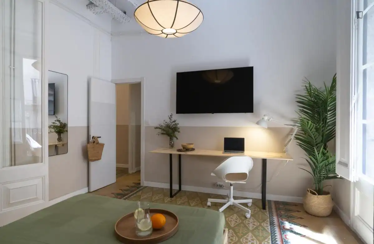 Habitación de Apartamento para compartir en Barcelona con Aire acondicionado, Calefacción y Amueblado