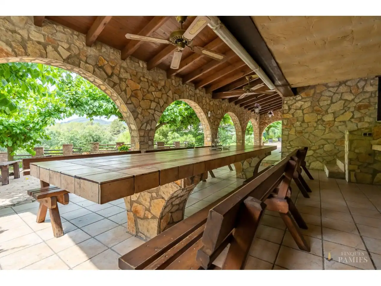 Terrassa de Finca rústica en venda en Riudecols amb Calefacció, Jardí privat i Piscina