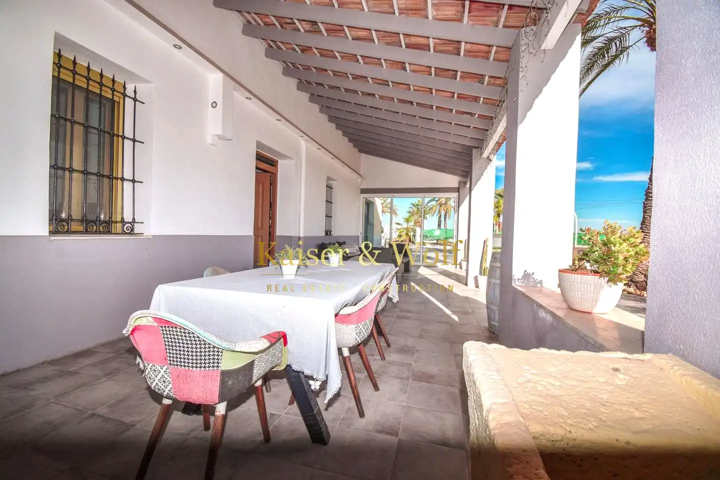 Terraza de Finca rústica en venta en Elche / Elx con Aire acondicionado y Jardín privado