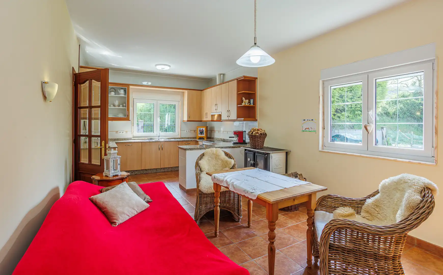 Cocina de Casa o chalet en venta en Pol con Amueblado