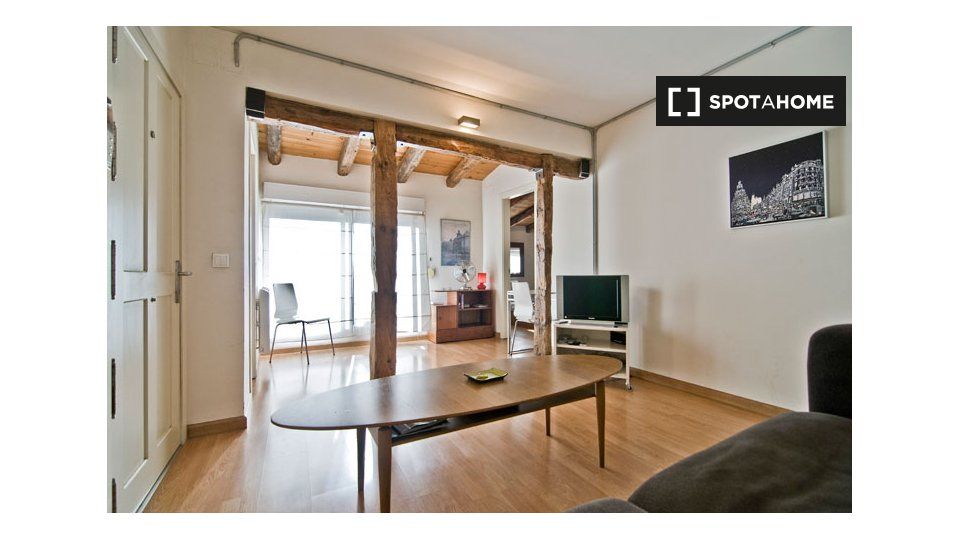 Living room of Flat to rent in  Madrid Capital  with Air Conditioner, Heating and Furnished