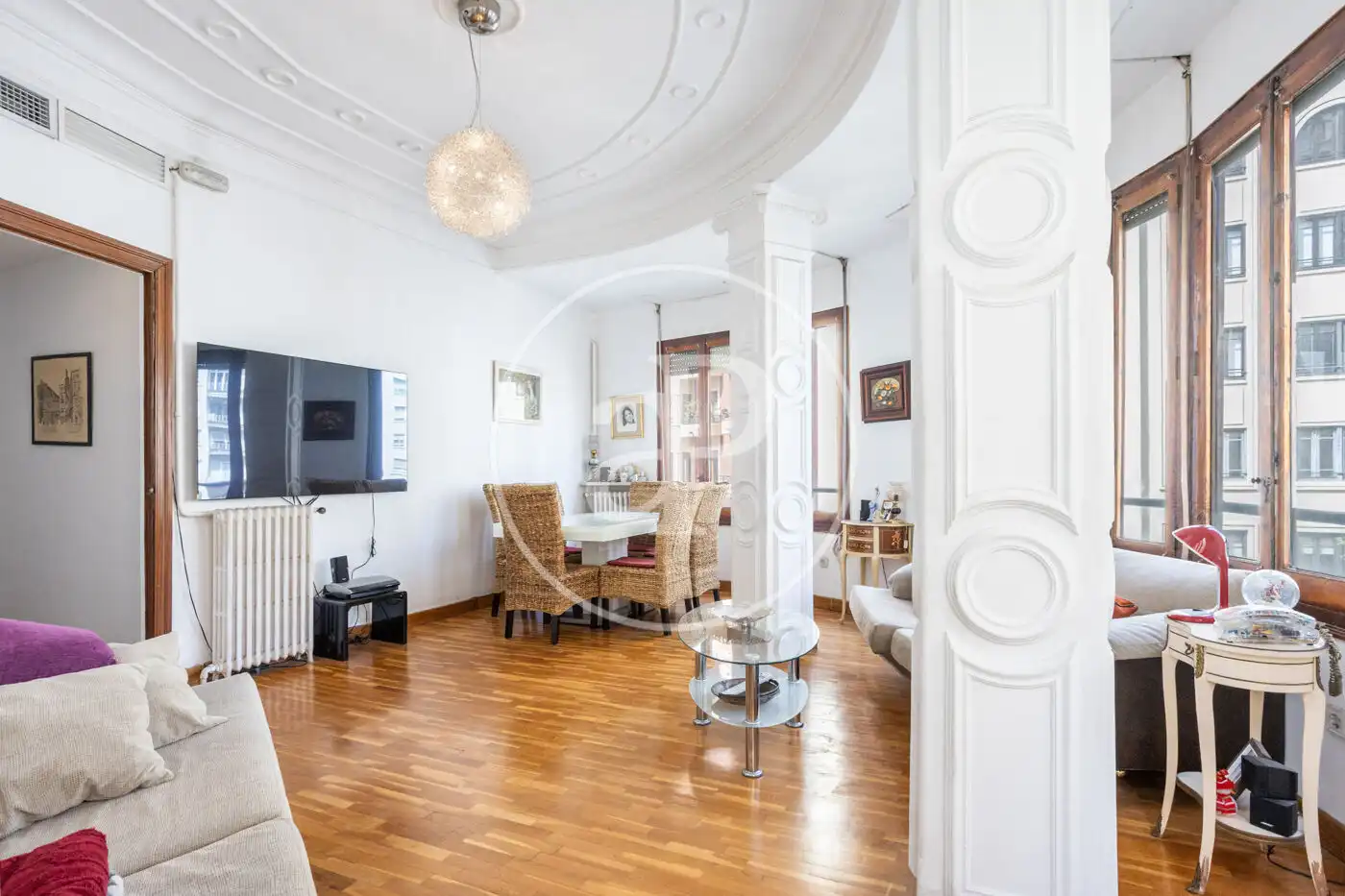 Sala de estar de Piso de alquiler en  Valencia Capital con Aire acondicionado, Calefacción y Amueblado