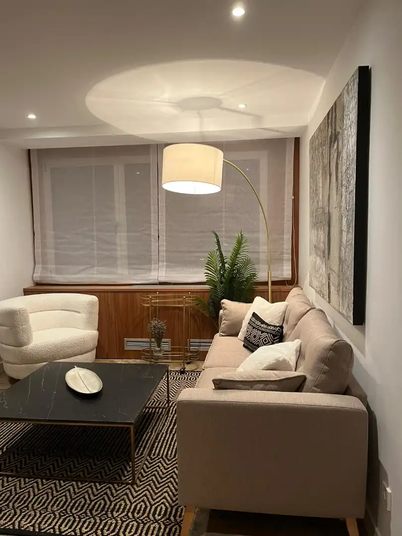 Sala d'estar de Apartament de lloguer en Madrid amb Aire condicionat, Calefacció i Moblat