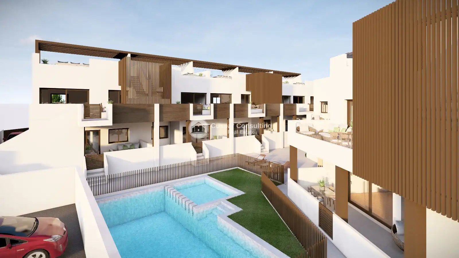 Vista exterior de Àtic en venda en Pilar de la Horadada amb Calefacció, Terrassa i Piscina