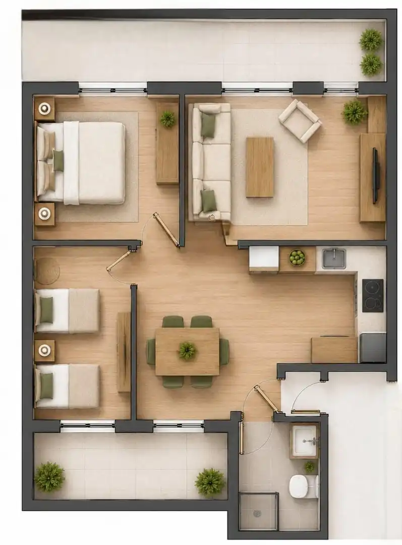 Wohnung zur Miete in VIRIATO, La Bozada – Parque Delicias