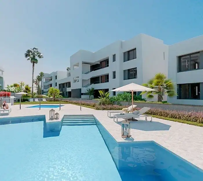 Piscina de Apartamento en venta en Estepona con Aire acondicionado, Jardín privado y Terraza