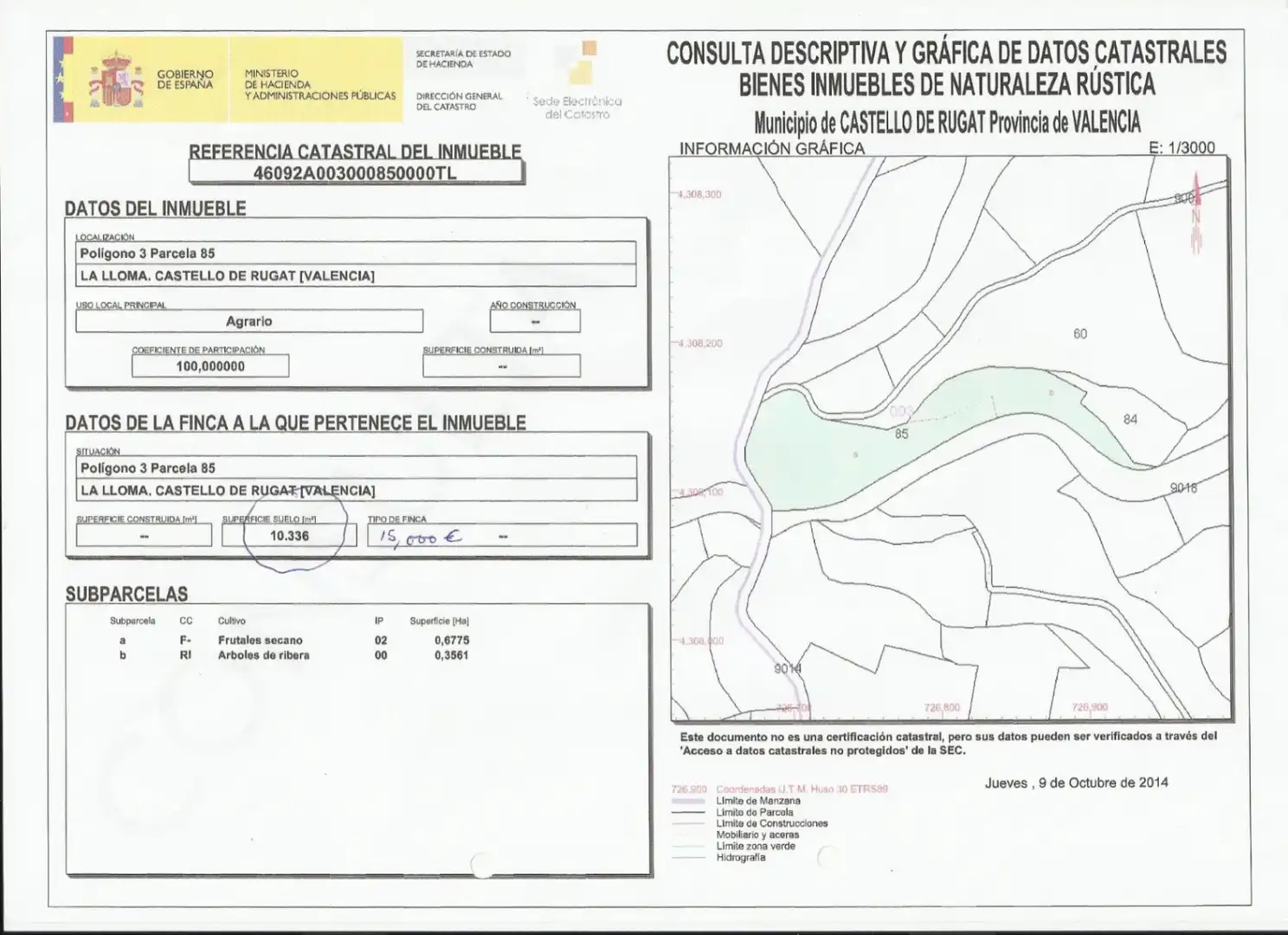 Terreno residencial en venta en Castelló de Rugat, imagen 10
