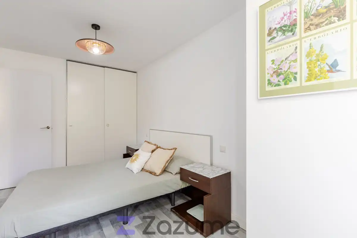 Schlafzimmer von Wohnung zur Miete in Madrid mit Klimaanlage, Heizung und Parkett