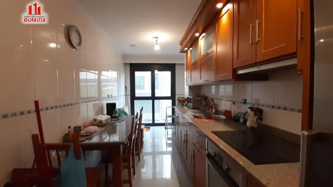 Kitchen of Flat for sale in Ourense Capital   with Heating, Terrace and Storage room