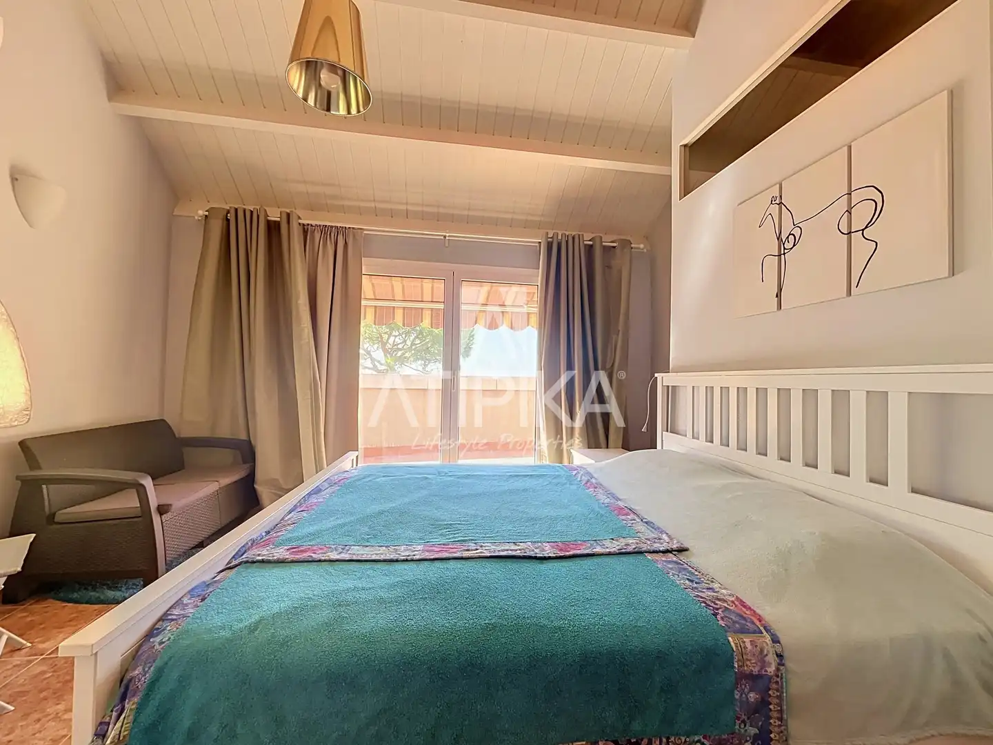 Schlafzimmer von Wohnung zur Miete in Castelldefels mit Klimaanlage, Heizung und Terrasse