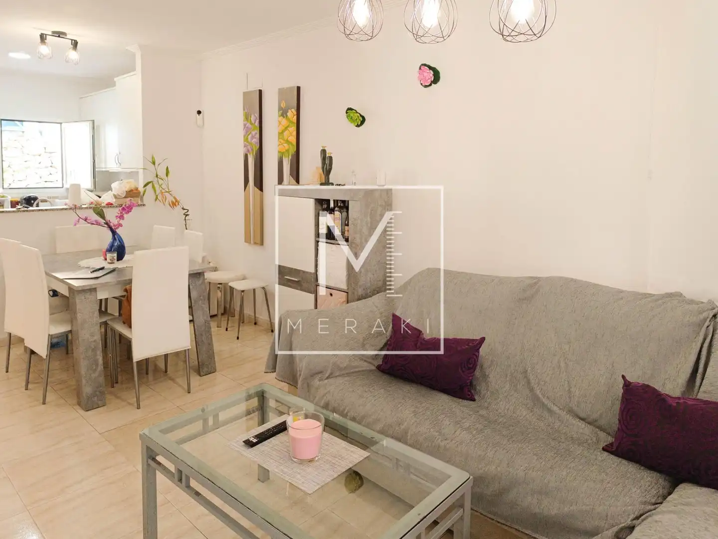 Sala d'estar de Casa o xalet en venda en Calpe / Calp amb Aire condicionat, Calefacció i Jardí privat