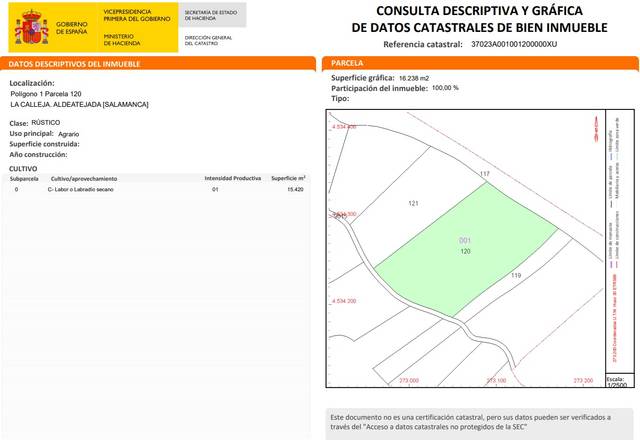 Terreno residencial en Venta en SITIO DE LA CALLEJA en Aldeatejada