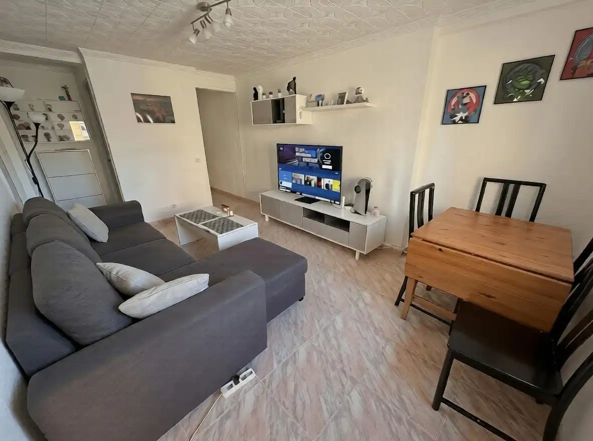Living room of Flat for sale in Málaga Capital  with Air Conditioner, Terrace and Furnished