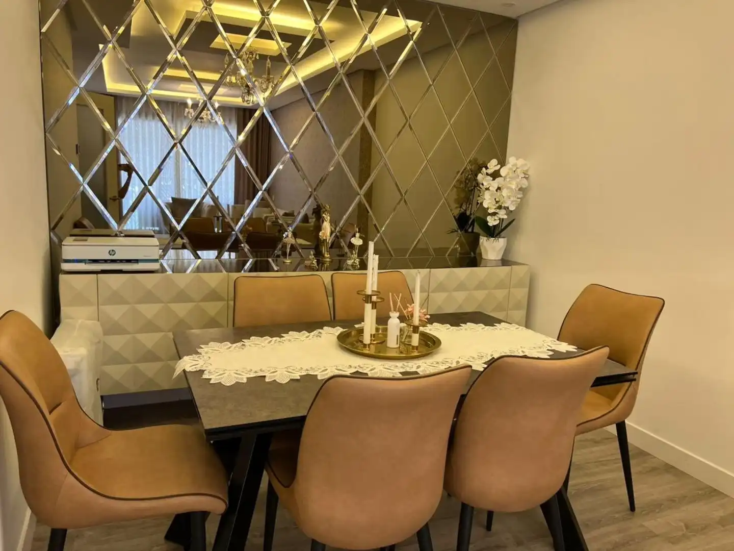 Dining room of Flat for rent in Valencia  with Air Conditioner, Heating and Furnished