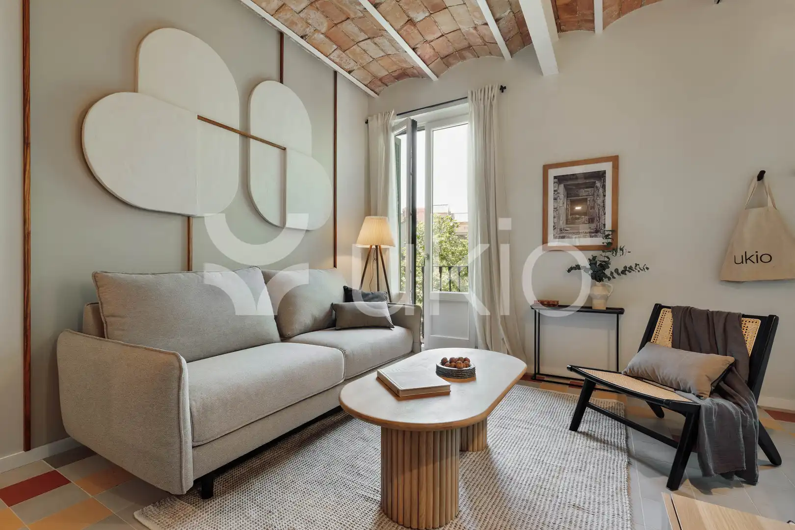Sala de estar de Apartamento de alquiler en Barcelona con Aire acondicionado, Calefacción y Amueblado