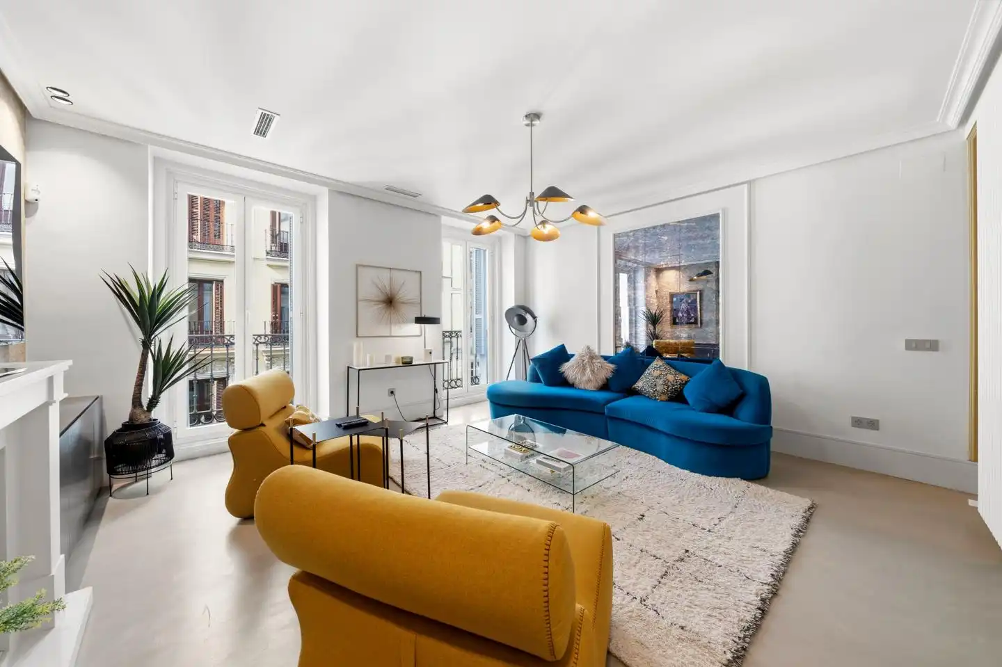 Wohnzimmer von Wohnung zur Miete in Madrid mit Klimaanlage, Heizung und Möbliert