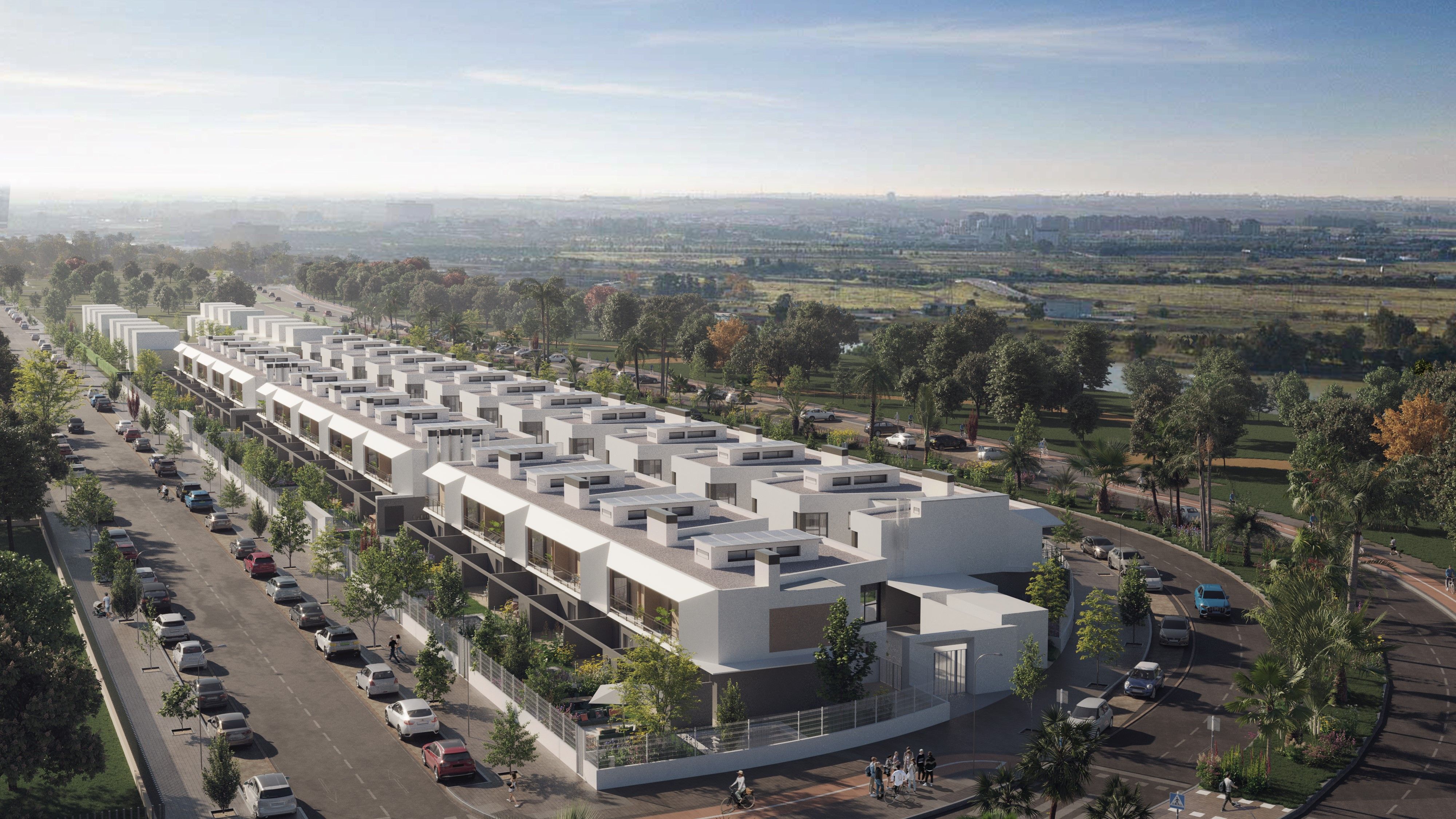 Vista exterior de Casa o xalet en venda en  Sevilla Capital amb Aire condicionat, Jardí privat i Terrassa
