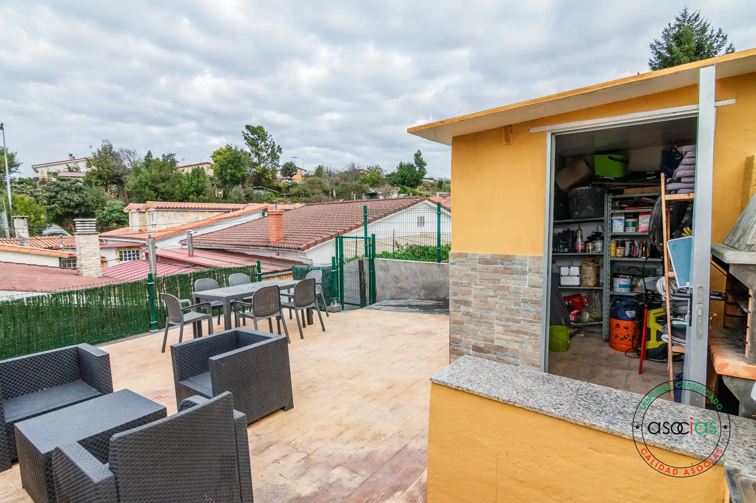 Terraza de Casa adosada en venta en Gijón  con Calefacción, Jardín privado y Parquet