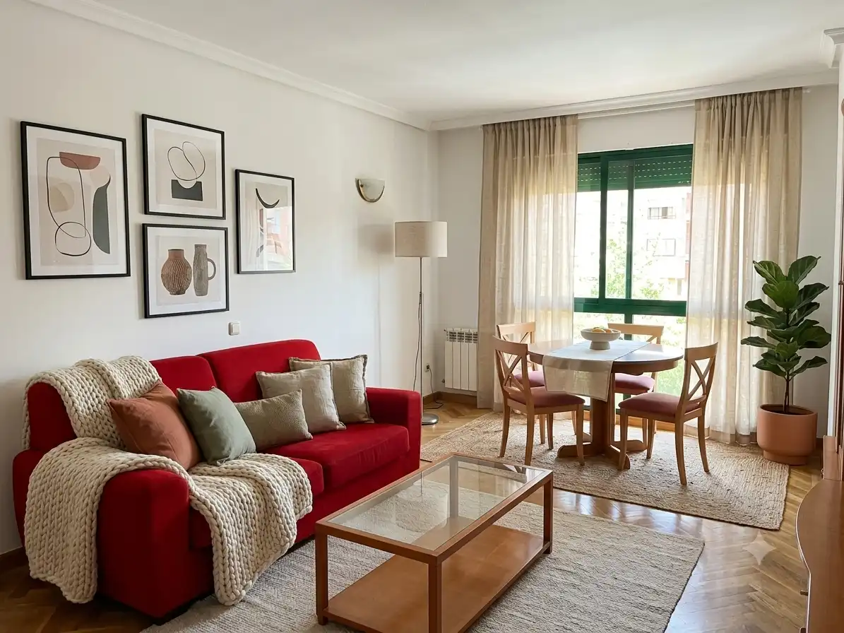 Wohnzimmer von Wohnung zur Miete in Madrid mit Klimaanlage, Heizung und Parkett