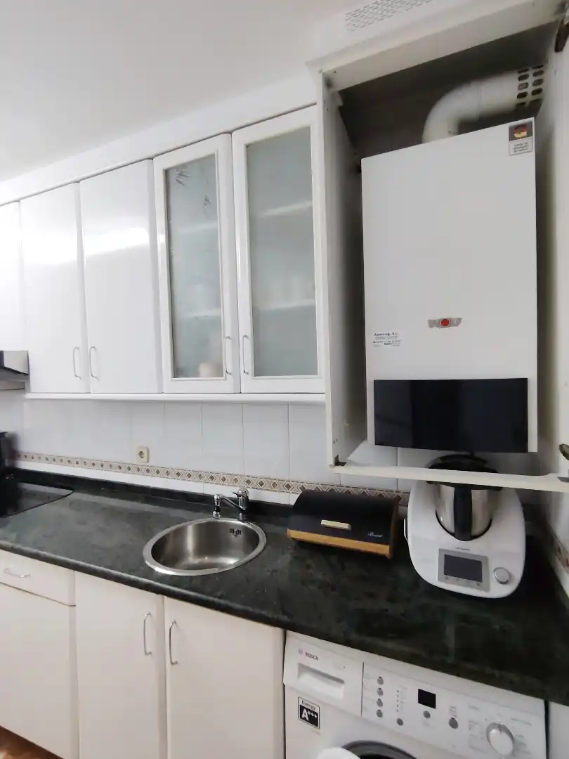 Kitchen of Flat for sale in Gijón   with Heating, Parquet flooring and Terrace