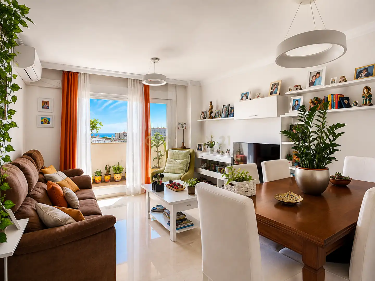 Sala d'estar de Apartament en venda en Benalmádena amb Aire condicionat i Balcó