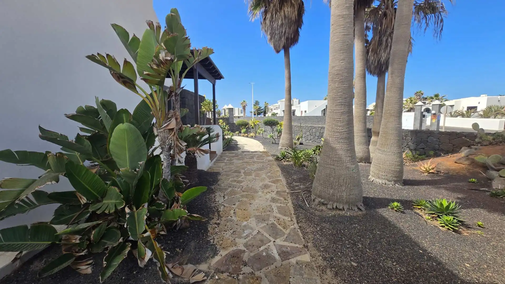 Vista exterior de Casa o xalet en venda en Yaiza amb Jardí privat, Terrassa i Piscina