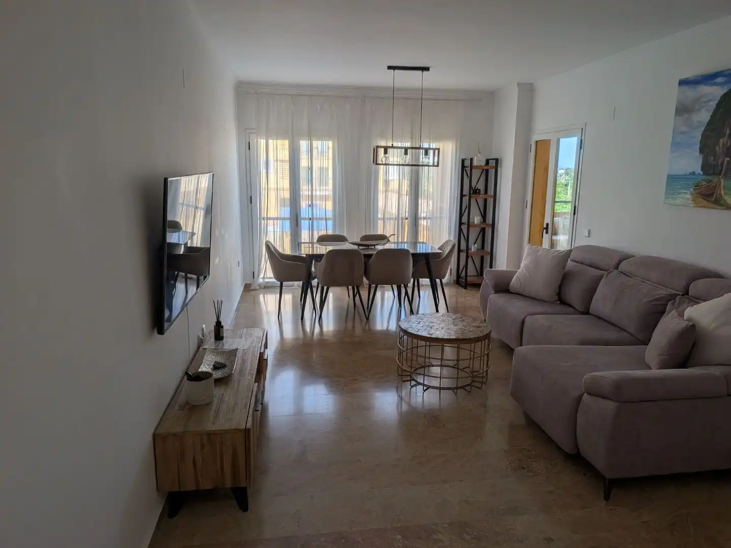 Sala d'estar de Pis de lloguer en San Pedro de Alcántara