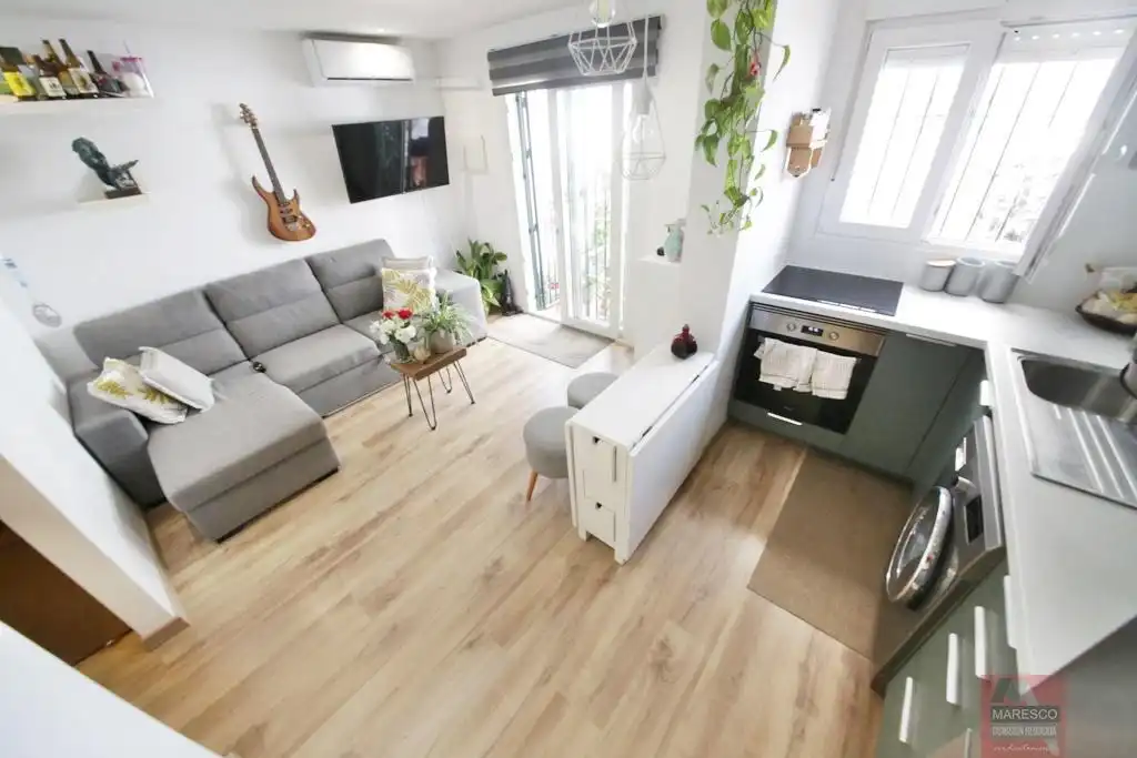 Wohnzimmer von Wohnungen zum Verkauf in Mijas mit Klimaanlage, Terrasse und Gemeinschaftspool