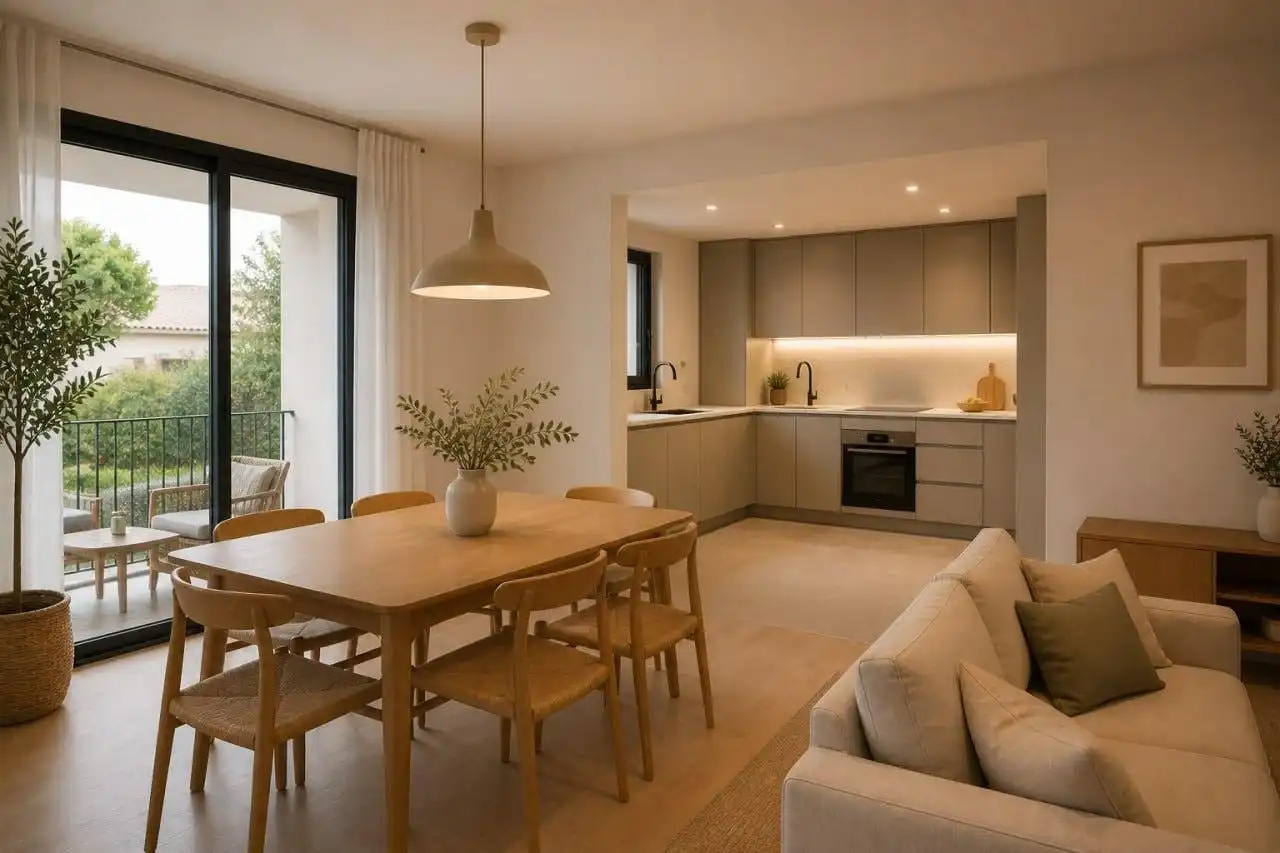 Cuina de Pis en venda en Palau-saverdera amb Aire condicionat, Terrassa i Balcó