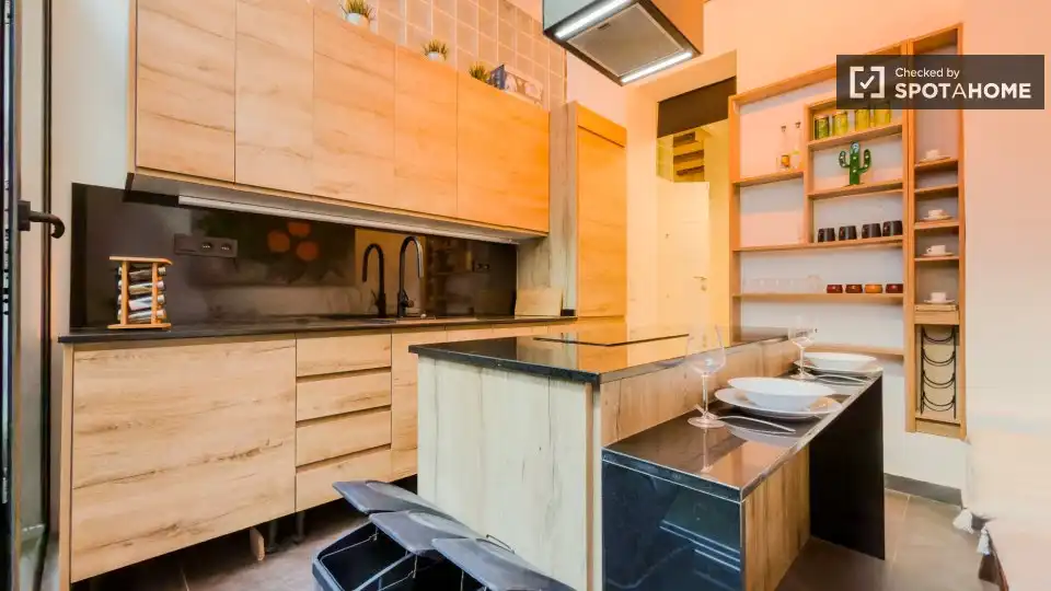 Cocina de Piso de alquiler en Barcelona con Aire acondicionado, Calefacción y Amueblado