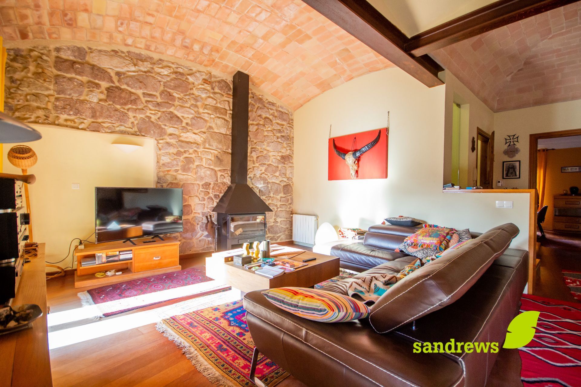 Living room of Single-family semi-detached for sale in Darnius  with Private garden, Terrace and Storage room