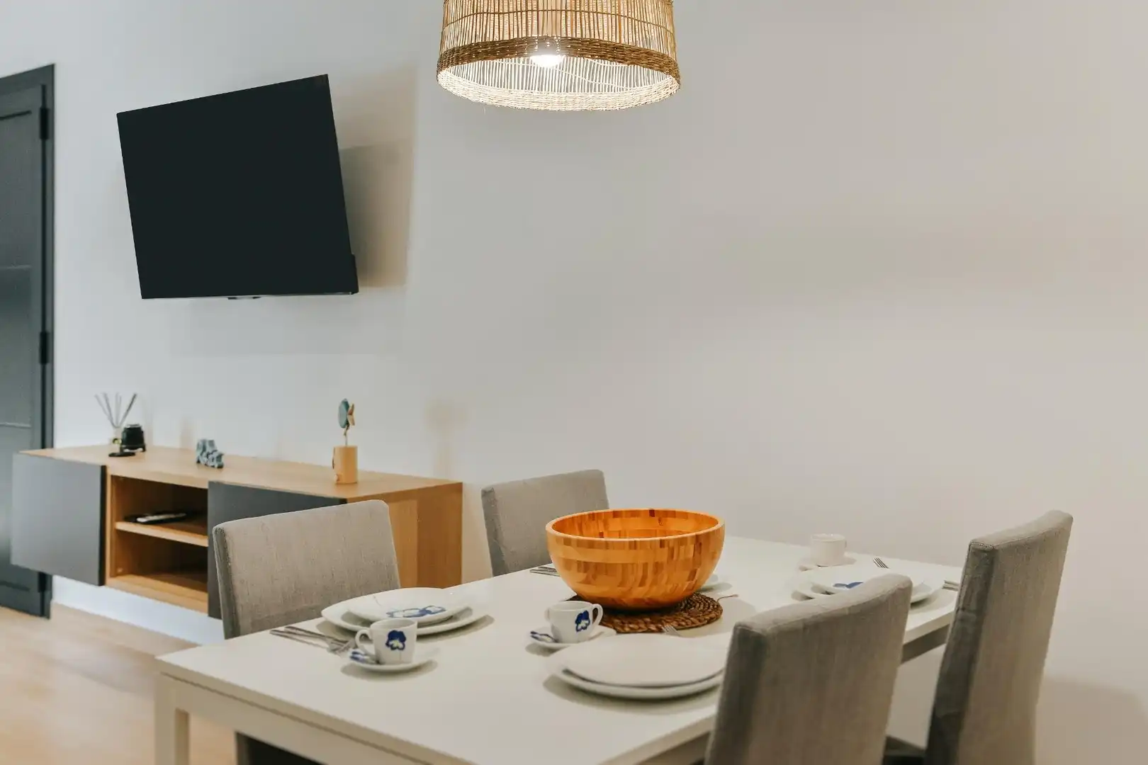 Esszimmer von Erdgeschoss zur Miete in Palamós mit Klimaanlage, Heizung und Terrasse