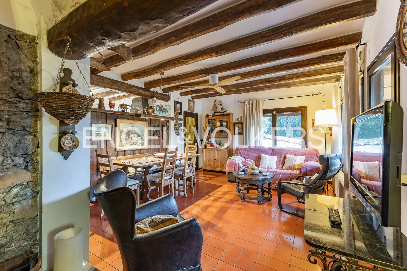Sala de estar de Finca rústica en venta en Aiguafreda con Calefacción, Jardín privado y Piscina