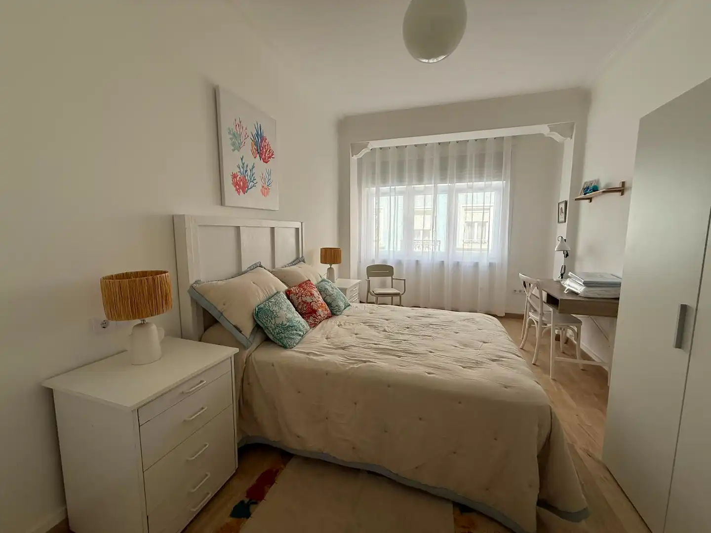 Bedroom of Flat for rent in Ferrol  with Heating, Parquet flooring and Terrace