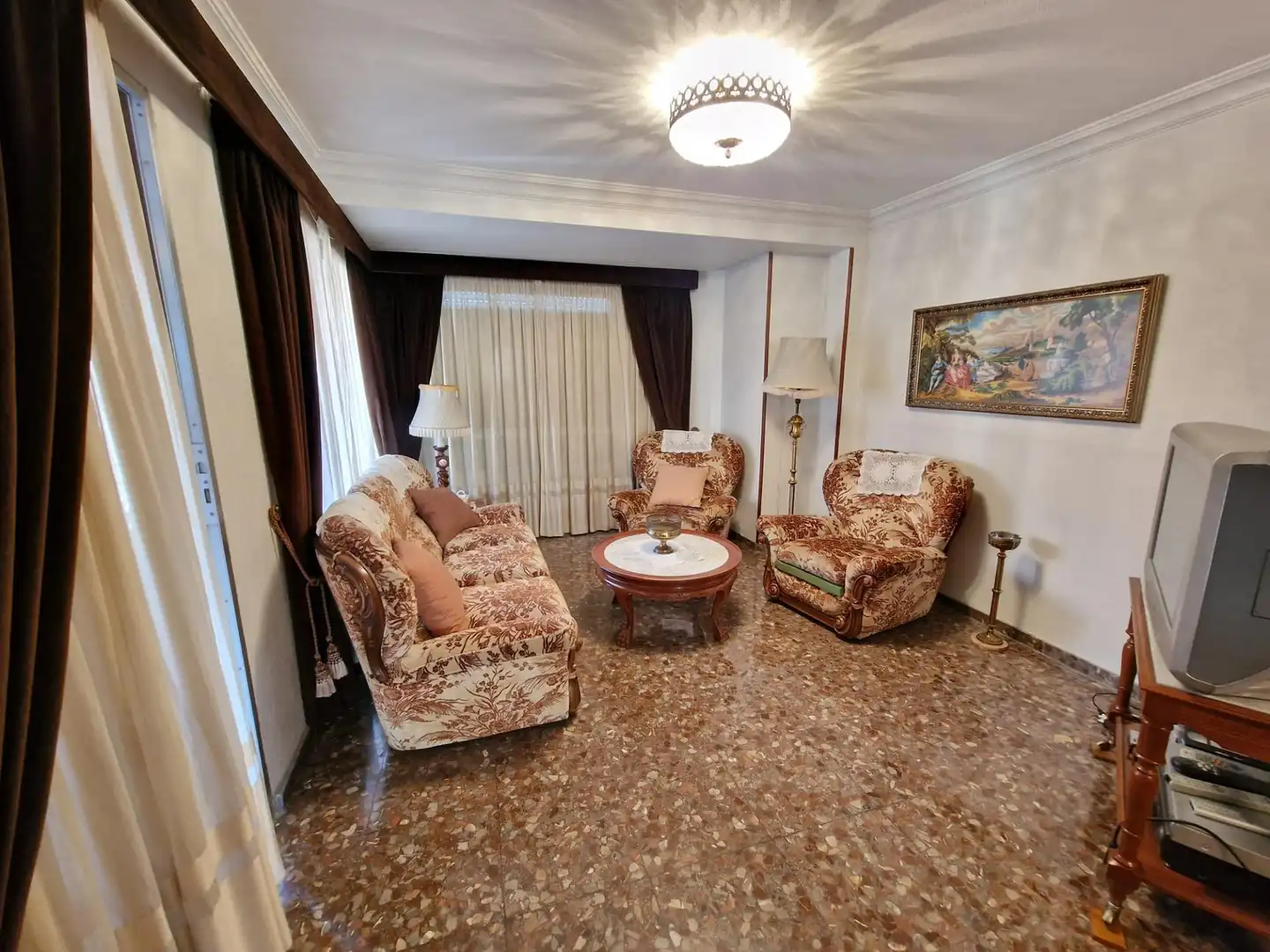 Wohnzimmer von Wohnung zum Verkauf in Elche / Elx mit Klimaanlage, Terrasse und Möbliert
