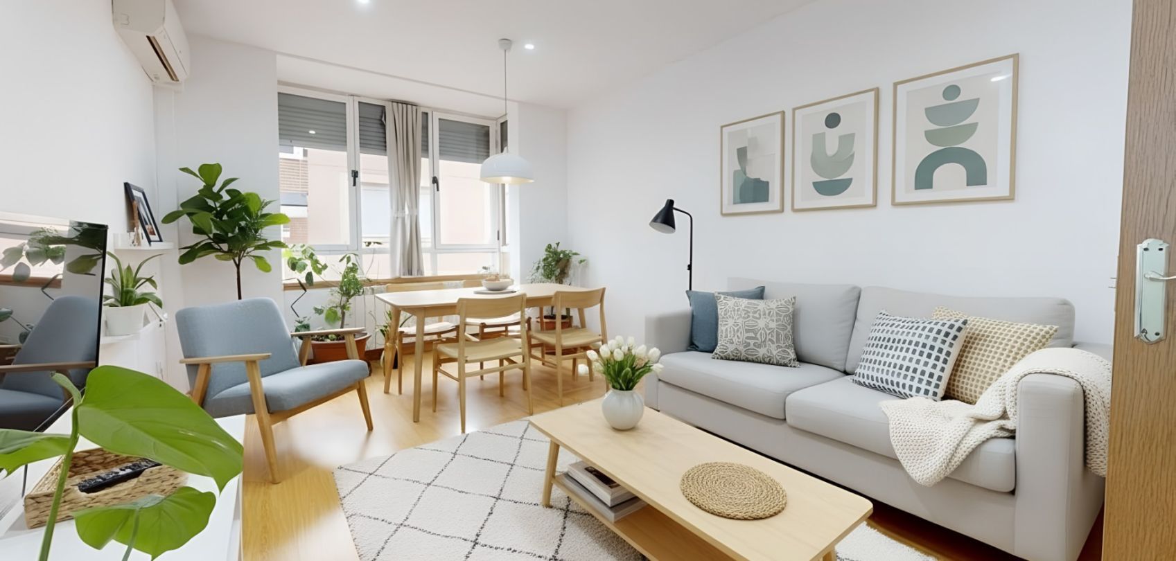 Living room of Flat to rent in  Madrid Capital  with Air Conditioner and Heating