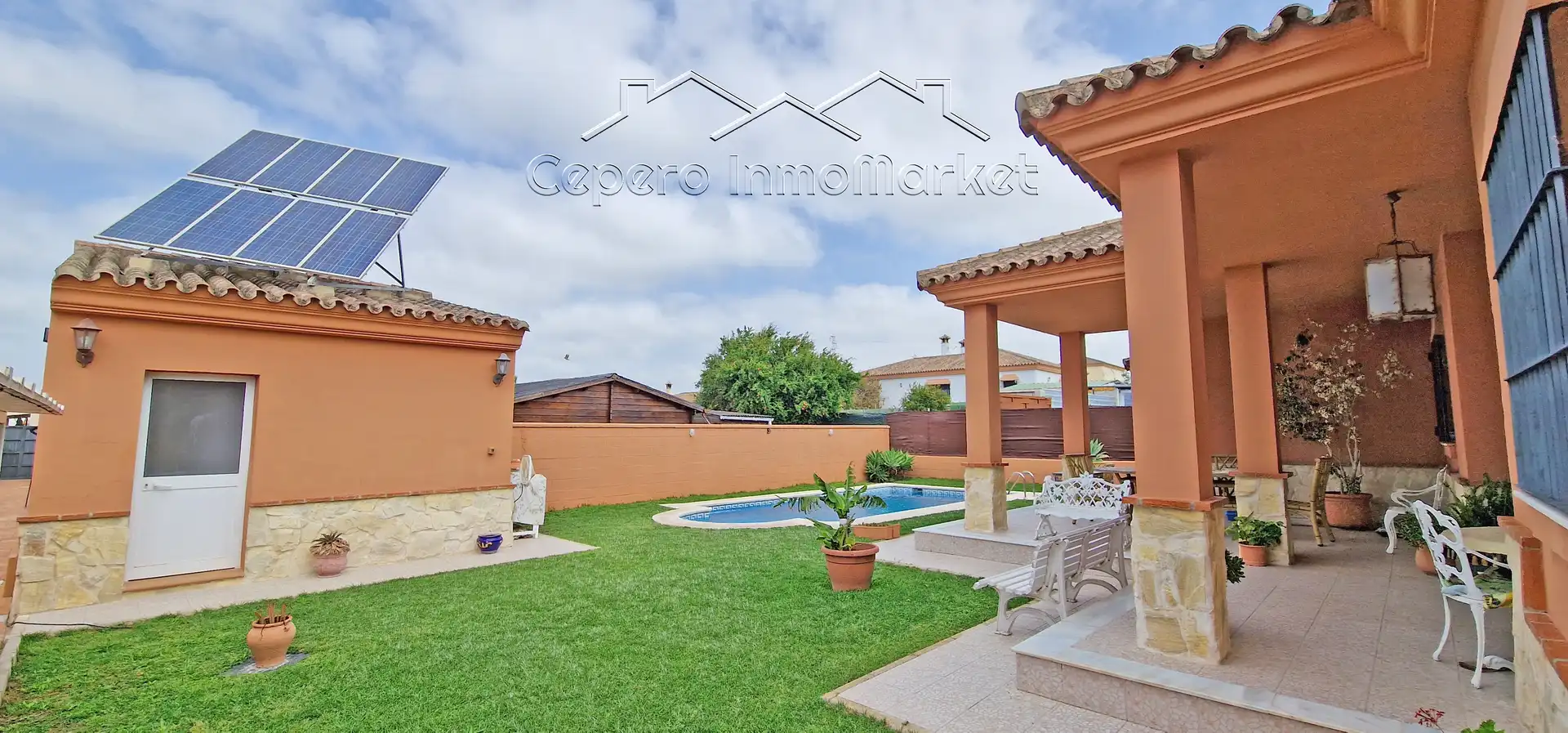 Jardí de Casa o xalet en venda en El Puerto de Santa María amb Aire condicionat, Jardí privat i Piscina