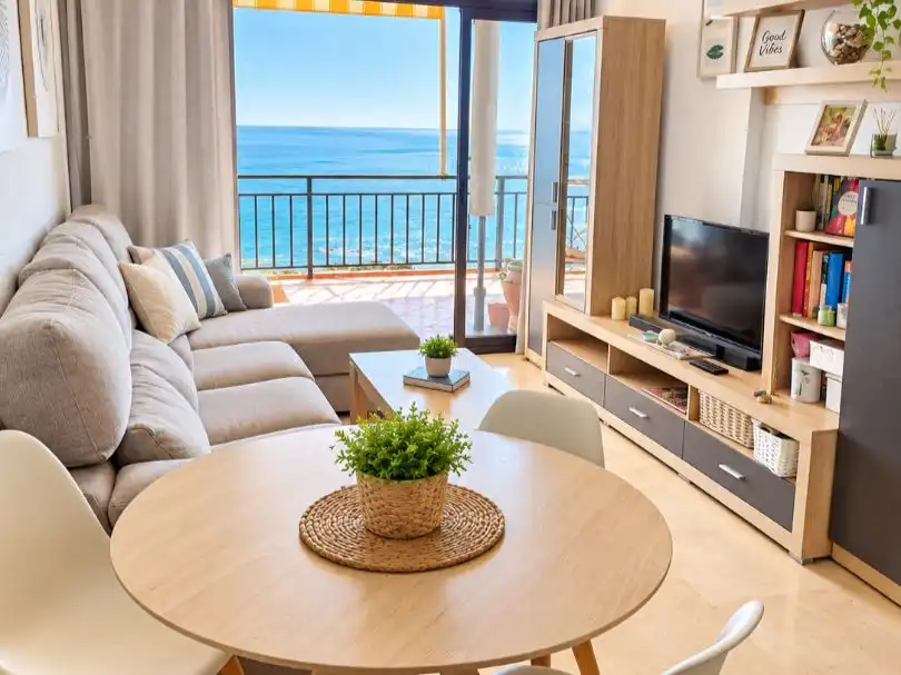 Living room of Flat for rent in Benalmádena  with Furnished, Oven and Washing machine