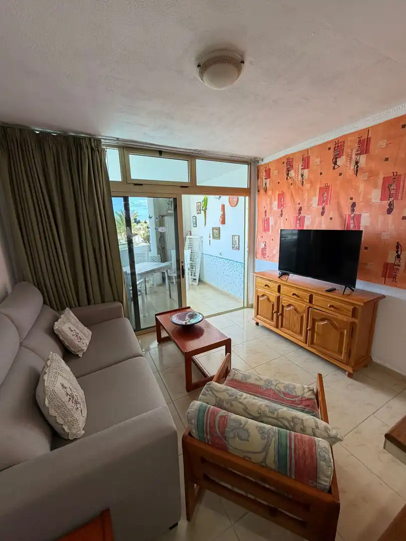 Sala de estar de Apartamento en venta en San Bartolomé de Tirajana con Amueblado y Piscina comunitaria
