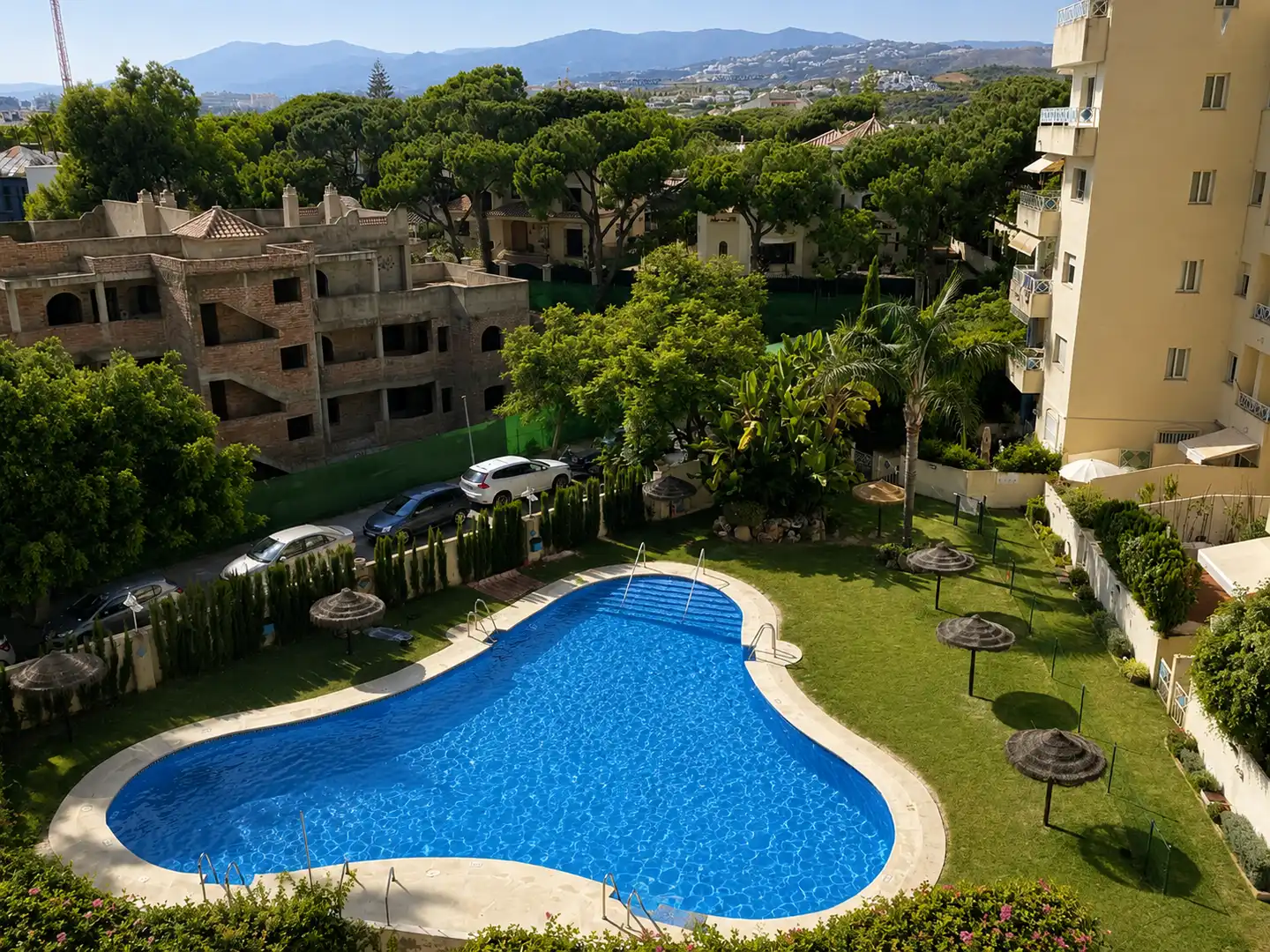 Swimming pool of Attic for rent in Marbella  with Air Conditioner, Furnished and Pets allowed