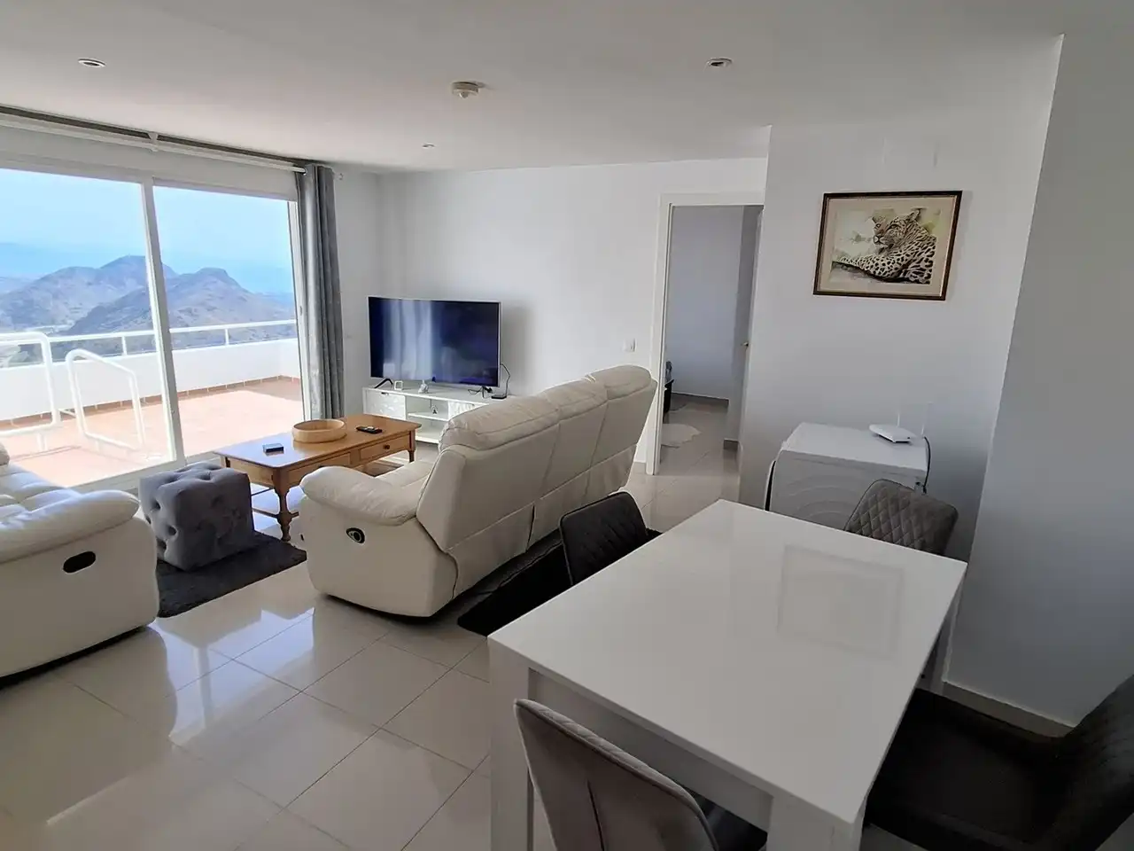 Wohnzimmer von Wohnungen zum Verkauf in Mojácar mit Klimaanlage, Terrasse und Schwimmbad