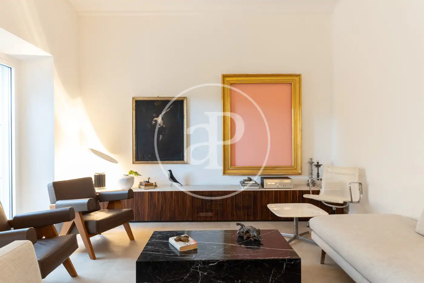 Wohnzimmer von Einfamilien-Reihenhaus zum Verkauf in  Palma de Mallorca mit Klimaanlage, Heizung und Privatgarten