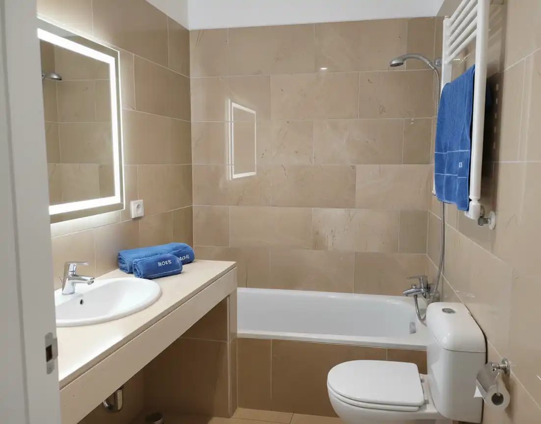 Bany de Apartament en venda en Manilva amb Aire condicionat, Terrassa i Piscina