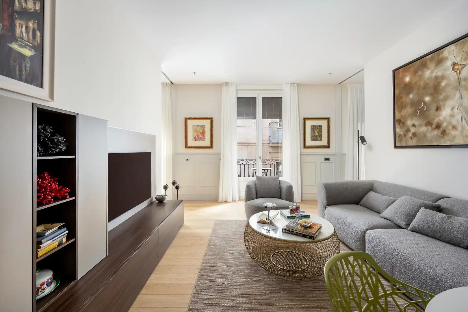 Sala d'estar de Apartament de lloguer en Barcelona amb Aire condicionat, Calefacció i Parquet