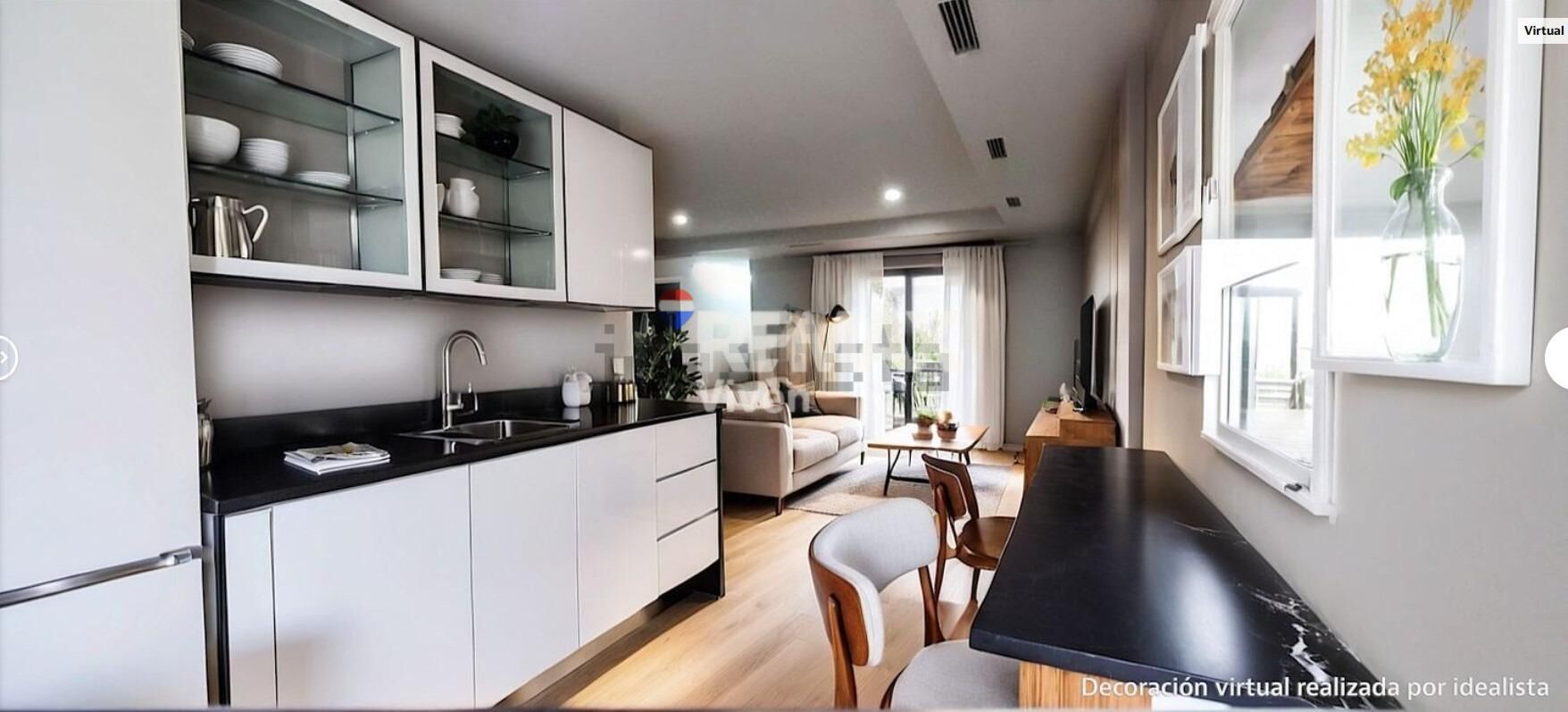 Living room of Planta baja for sale in Vilanova i la Geltrú  with Air Conditioner, Parquet flooring and Terrace