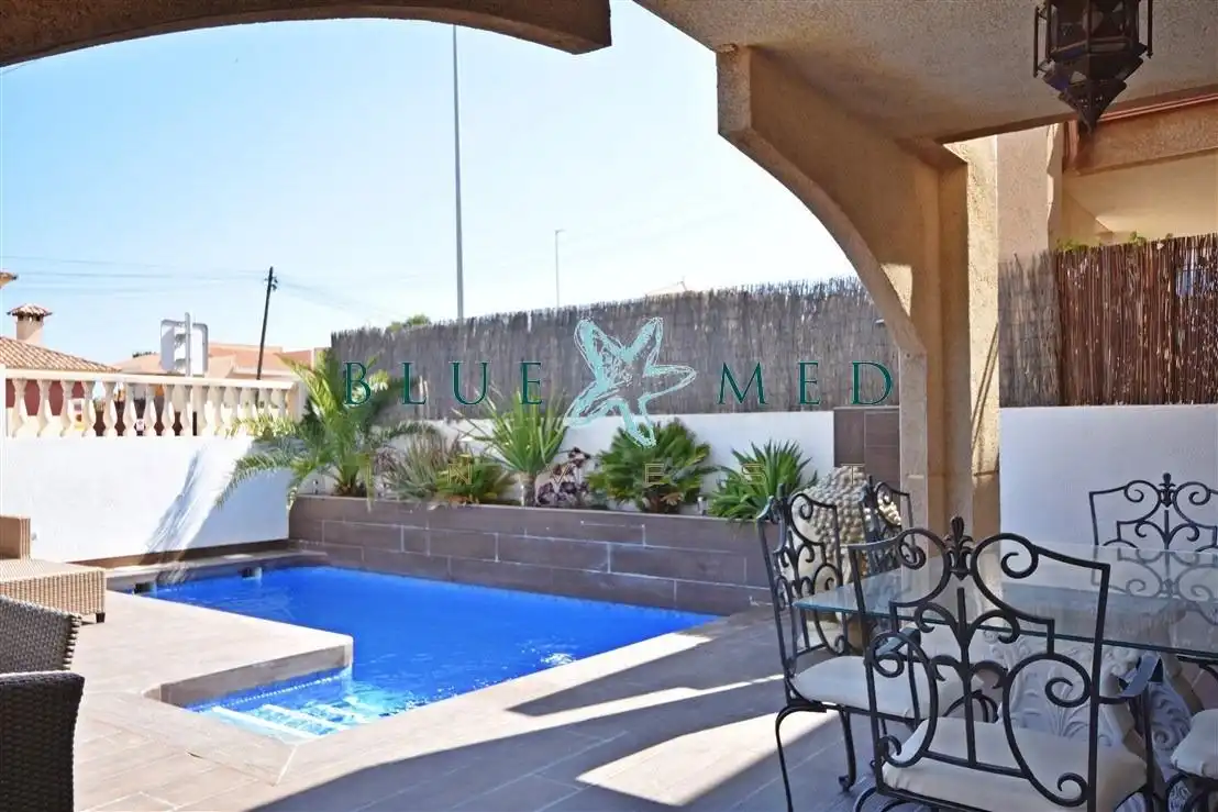Terrassa de Casa o xalet en venda en Mazarrón amb Jardí privat, Terrassa i Piscina